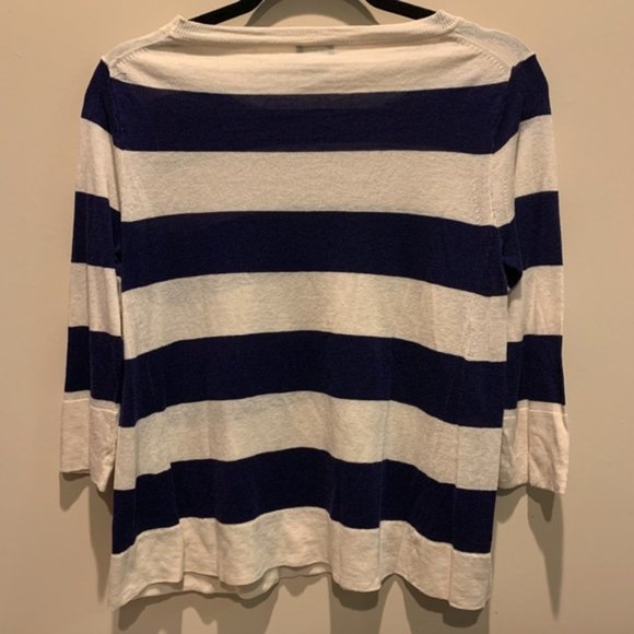 J. CREW Stripe Linen Swingtime Sweater Sma… - Picture 4 of 5